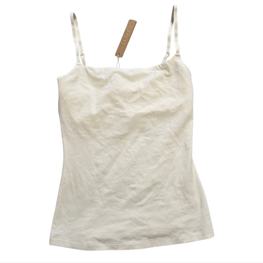 Skims Cotton Jersey Cami Tank Top Shirt Marble White XSmall NWT - Picture 2 of 4
